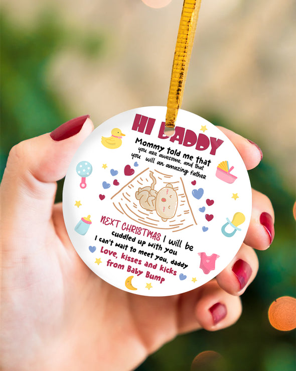 Gift For Future Daddy Next Christmas I Will Be Cuddle Up With You Can't Wait To Meet Ornament - MC - TT0911211 1