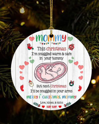 Gift For Future Mommy Next Christmas I'll Be Snuggled In Your Arms Ornament - MC - TT1211213 1