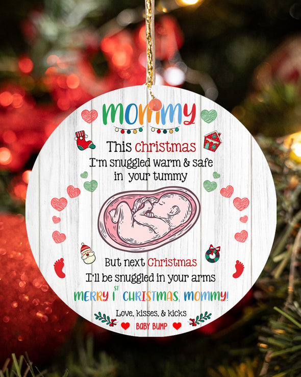 Gift For Future Mommy Next Christmas I'll Be Snuggled In Your Arms Ornament - MC - TT1211213 1