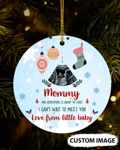 Personalized Gift For Future Mommy Our Adventure Is About To Start Can't Wait To Meet You Ornament - PP - TT1511217 1