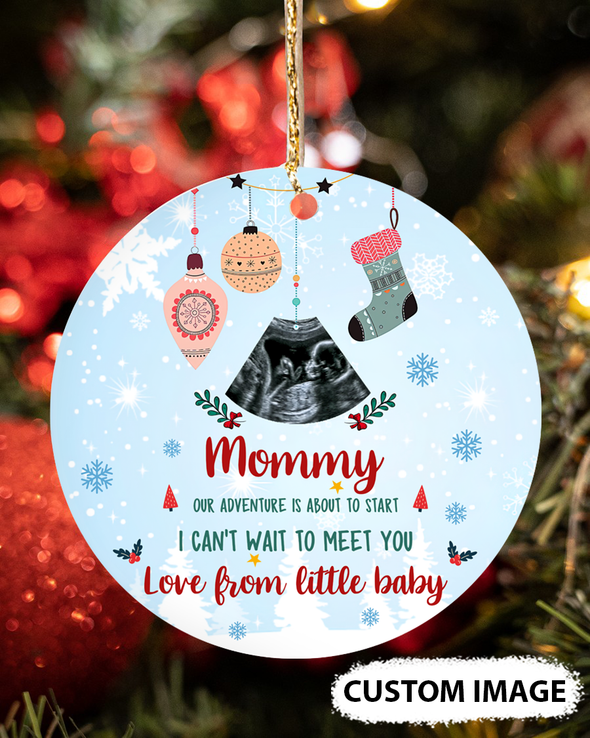 Personalized Gift For Future Mommy Our Adventure Is About To Start Can't Wait To Meet You Ornament - PP - TT1511217 1