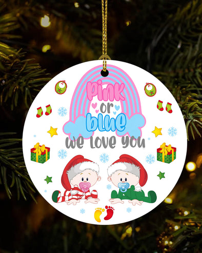 Gift For Future Daddy And Mommy Pink Or Blue We Love You  Ornament - MC - TT1711213 2