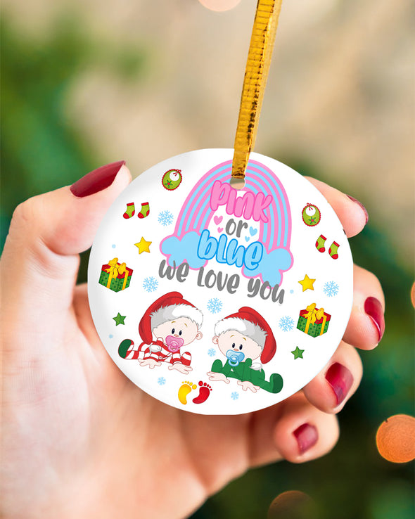 Gift For Future Daddy And Mommy Pink Or Blue We Love You  Ornament - MC - TT1711213 2