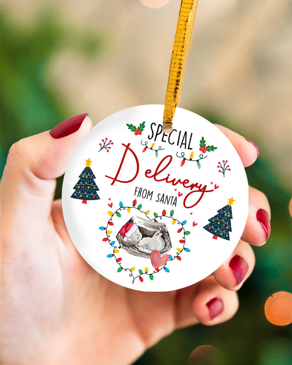 Gift For Future Daddy And Mommy Special Delivery From Santa Ornament - MC - TT2411217 1