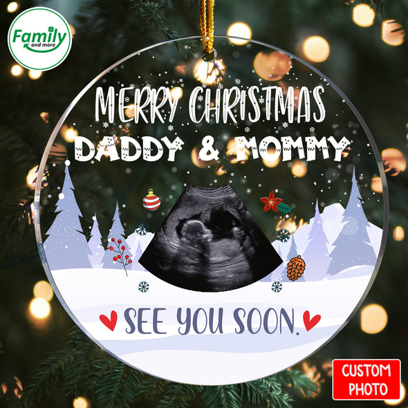 Personalized Gift For Future Daddy & Mommy Merry Christmas See You Soon Ornament_NT_HB1310223