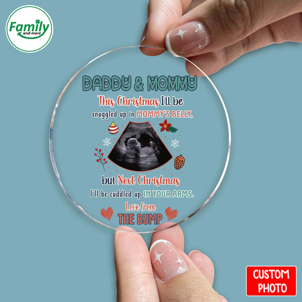 Personalized Gift For Future Daddy & Mommy Next Christmas I'll Be Cuddled Up In Your Arms Ornament_NT_HB2710223
