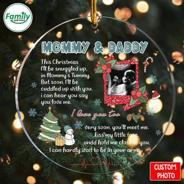 Personalized Gift For Future Daddy And Mommy I LLove You Too Christmas Ornament_NT_HB1511227