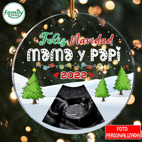 Feliz Navidad MaMi y PaPi 2022 Foto Personalizada Ornament_NT_HB1511224