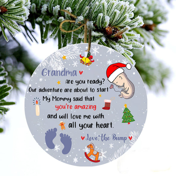 Gift For Future Grandma You're Amazing And Will Love Me With All Your Heart Ornament - NT - TT0610211 1