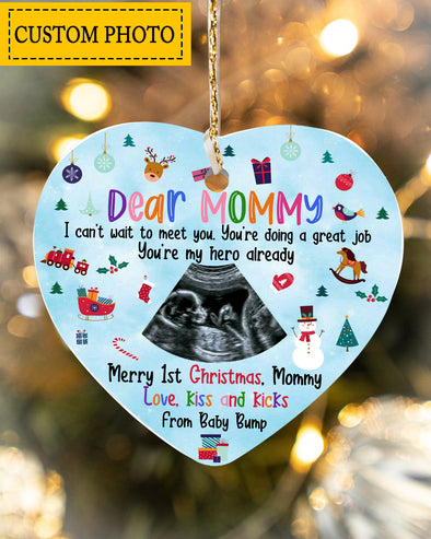 Personalized Gift For Future Mommy Merry 1st Christmas, Mommy Ornament - Kv - KT 1910215
