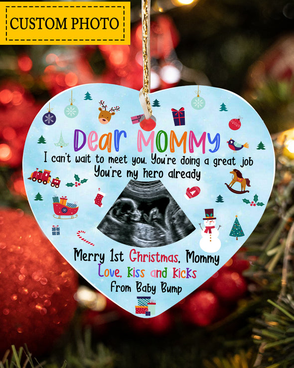 Personalized Gift For Future Mommy Merry 1st Christmas, Mommy Ornament - Kv - KT 1910215