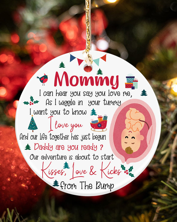 Gift For Future Mommy I Can Hear You Say You Love Me Daddy Are You Ready Ornament - MC - KT 2910211