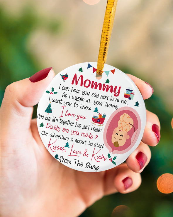 Gift For Future Mommy I Can Hear You Say You Love Me Daddy Are You Ready Ornament - MC - KT 2910211