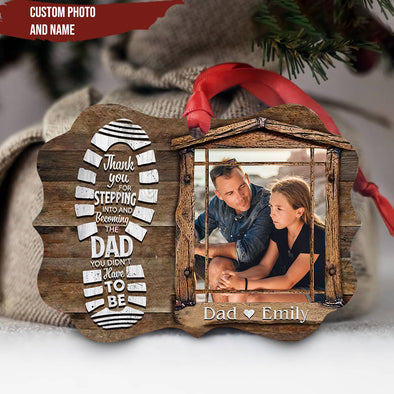 Personalized Gift For Dad Thank You For Stepping Into And Becoming The Dad Ornament - Mc - KT0210211