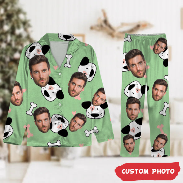 Personalized Gift For Couple Custom Photo Portrait Face Pajamas-NT-HB1412222
