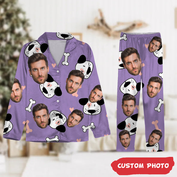 Personalized Gift For Couple Custom Photo Portrait Face Pajamas-NT-HB1412222