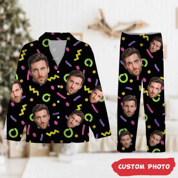 Personalized Gift For Couple Custom Photo Portrait Face Pajamas-NT-HB512222