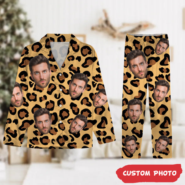 Personalized Gift For Couple Custom Photo Portrait Face Pajamas-NT-HB512222