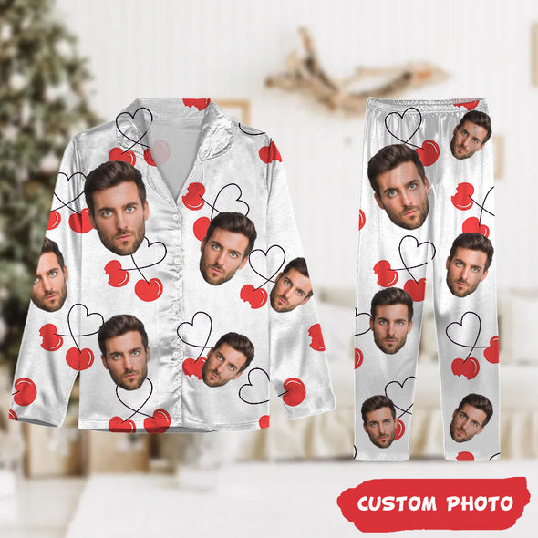 Personalized Gift For Couple Custom Photo Portrait Face Pajamas-NT-HB1412222