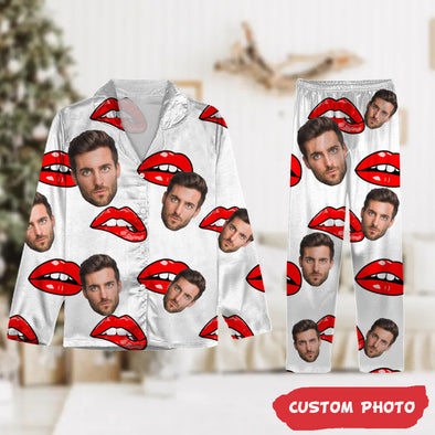 Personalized Gift For Couple Custom Photo Portrait Face Pajamas-NT-HB1412222