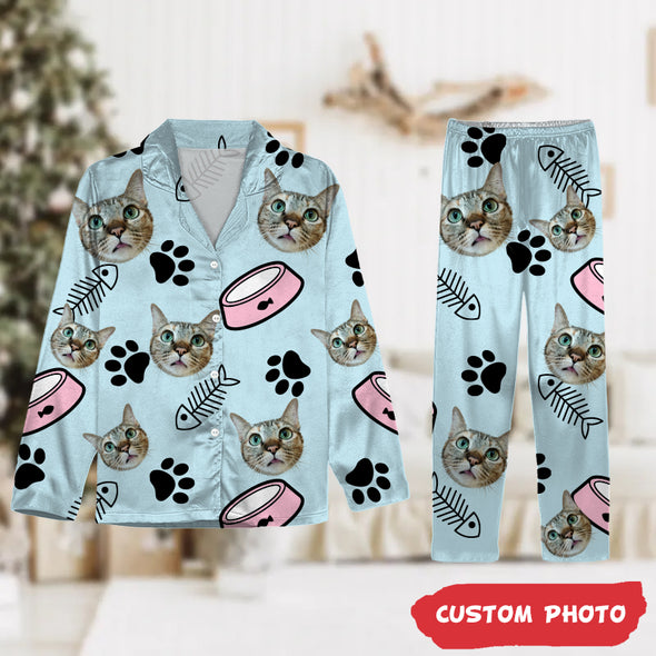 Custom Photo Tie Dye Background Cat And Dog Pajamas - NT-HB512221