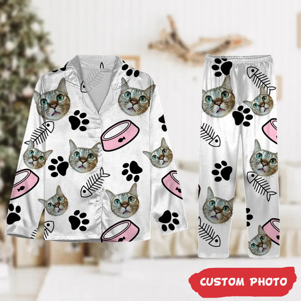 Custom Photo Tie Dye Background Cat And Dog Pajamas - NT-HB512221