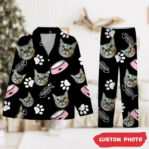 Custom Photo Tie Dye Background Cat And Dog Pajamas - NT-HB512221