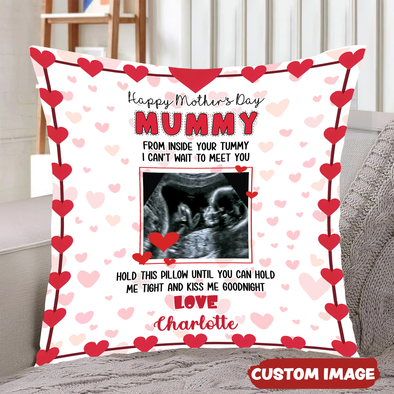 Personalized Gift For Future Mummy Hold This Pillow Until You Can Hold Me Tight Pillow - MC - TT1802222