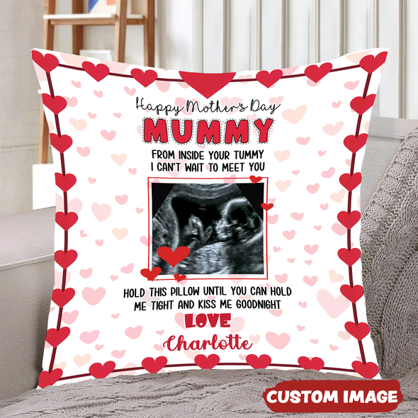 Personalized Gift For Future Mummy Hold This Pillow Until You Can Hold Me Tight Pillow - MC - TT1802222