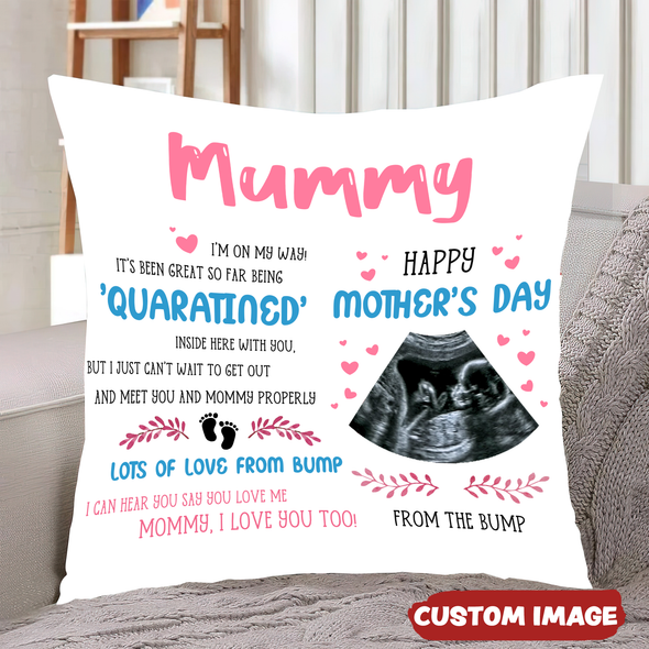 Personalized Gift For Future Mummy I Just Can't Wait To Get Out And Meet You Pillow - MC - TT2402221