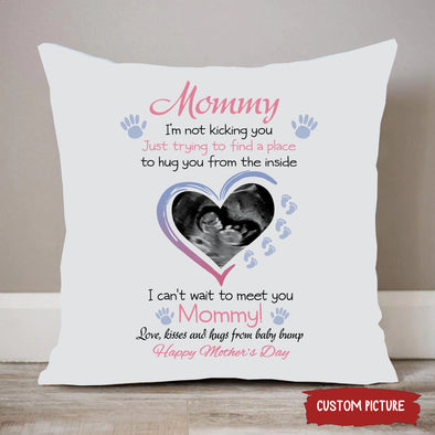 Personalized Gift For Future Mommy Love, Kisses, Hugs From Your Baby Bump Pillow - PP - LT2403222