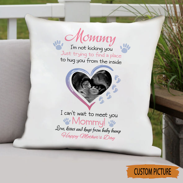 Personalized Gift For Future Mommy Love, Kisses, Hugs From Your Baby Bump Pillow - PP - LT2403222