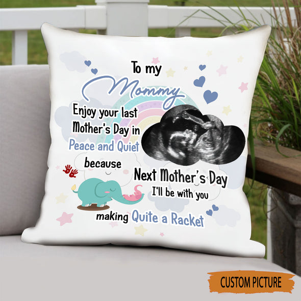 Personalized Gift For Future Mommy Next Mother's Day I'll Be With You Making Quite A Racket Pillow - PP - LT2203223