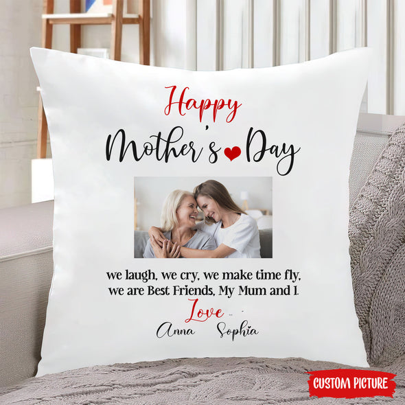 Personalized Gift For Future Mummy We Laugh, We Smile, We Make Time Fly Pillow - PP - LT080225