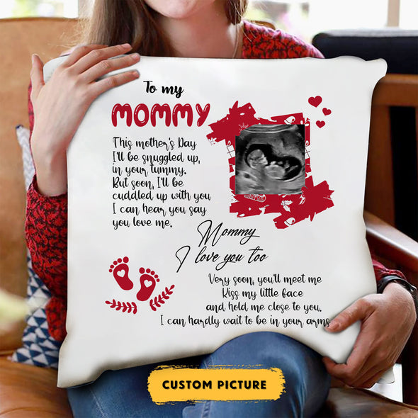 Personalized Gift For Future Mommy This Mother's Day I'll Be Snuggled Up In Your Tummy Pillow - PP - LT3003225
