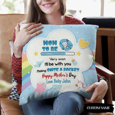 Personalized Gift For Future Mommy I'll Be Making Quite A Racket Pillow - PP - LT1603227