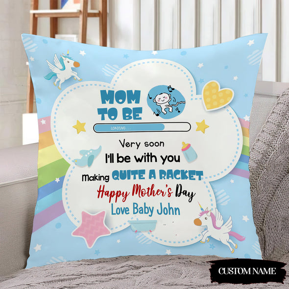 Personalized Gift For Future Mommy I'll Be Making Quite A Racket Pillow - PP - LT1603227