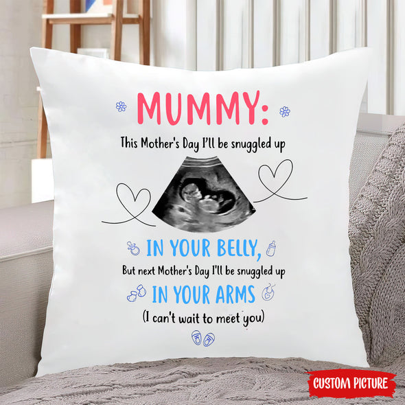 Personalized Gift For Future Mummy This Mother's Day I'll Be Snuggled Up In Your Belly Pillow - PP - LT0802227