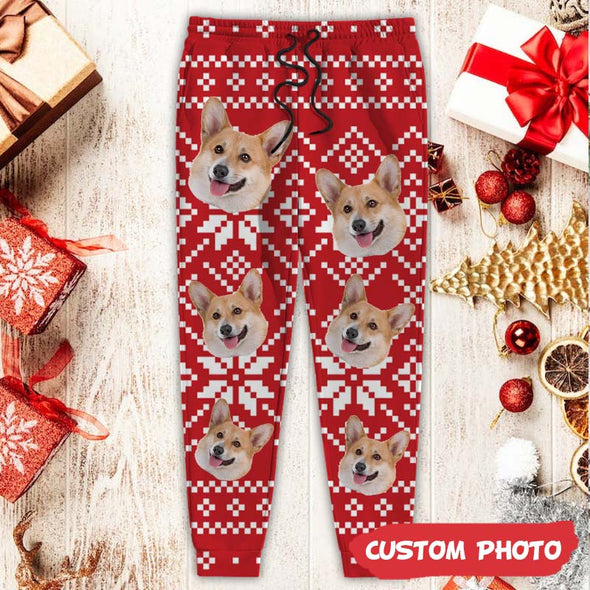 Custom Photo With Christmas Pattern Men and Women's Sweatpants_NT_HB2111223