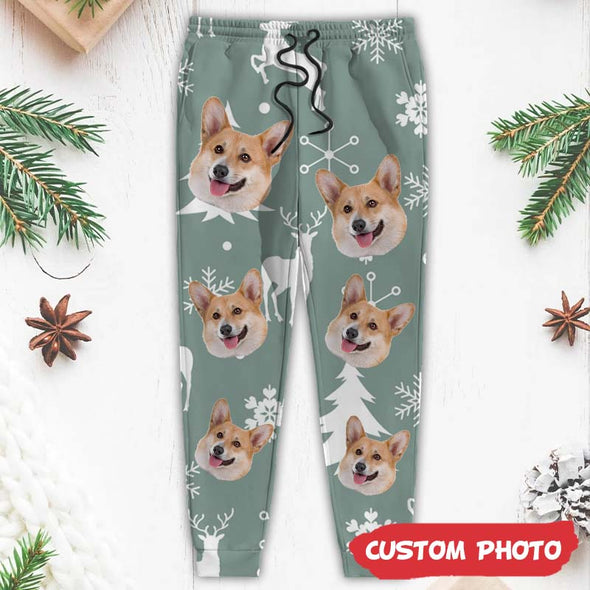 Custom Photo With Christmas Pattern Men and Women's Sweatpants_NT_HB2111223