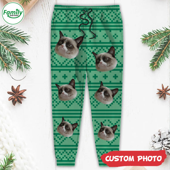 Custom Photo With Christmas Pattern Men and Women's Sweatpants_NT_HB2111223