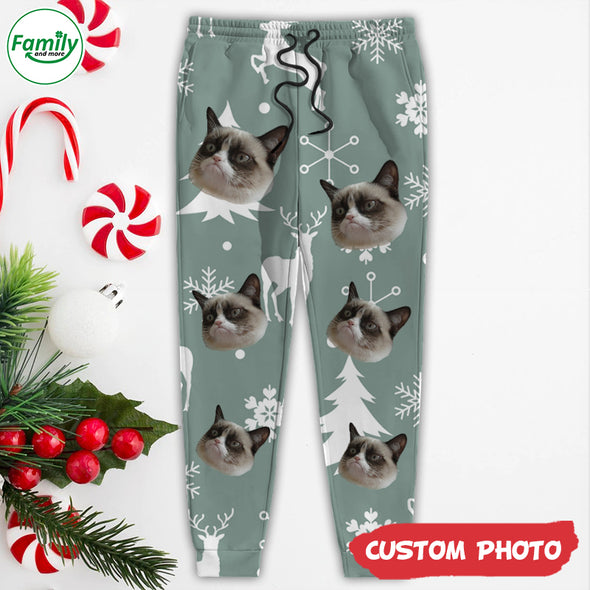 Custom Photo With Christmas Pattern Men and Women's Sweatpants_NT_HB2111223