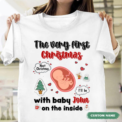 The Very First Christmas With Baby On The Inside T-Shirt - PP - TT111121