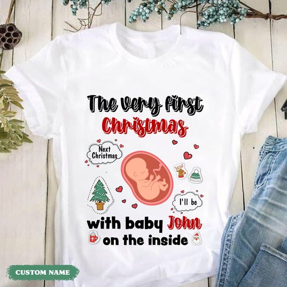 The Very First Christmas With Baby On The Inside T-Shirt - PP - TT111121