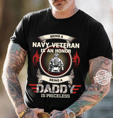 Navy Veteran is an honor Daddy is priceless-nk Classic T-Shirt