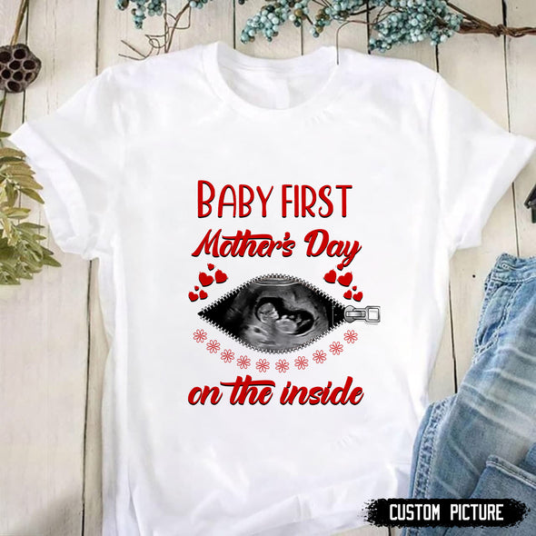 Personalized Gift For Future Mummy Baby First Mother's Day On The Inside T-shirt - PP - LT0103221