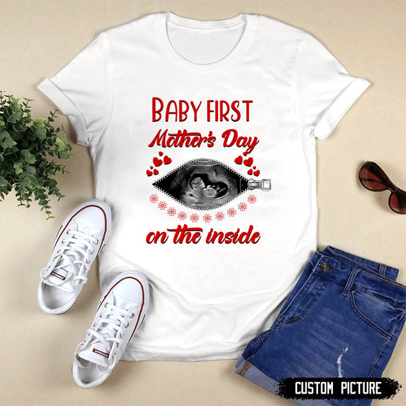 Personalized Gift For Future Mummy Baby First Mother's Day On The Inside T-shirt - PP - LT0103221