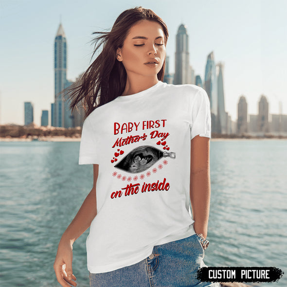 Personalized Gift For Future Mummy Baby First Mother's Day On The Inside T-shirt - PP - LT0103221