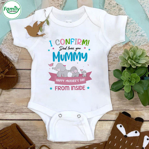 Gift For Future Mummy I Confirm Dad Loves You Mummy Baby Onesie - PP - LT0303222