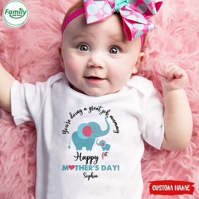 Gift For Future Mummy Happy 1st Mother's Day Baby Onesie - PP - LT1602223